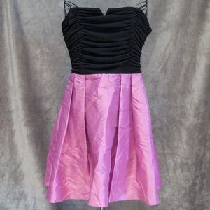 Laundry by Design taffeta strapless purple and black mini dress size 10
